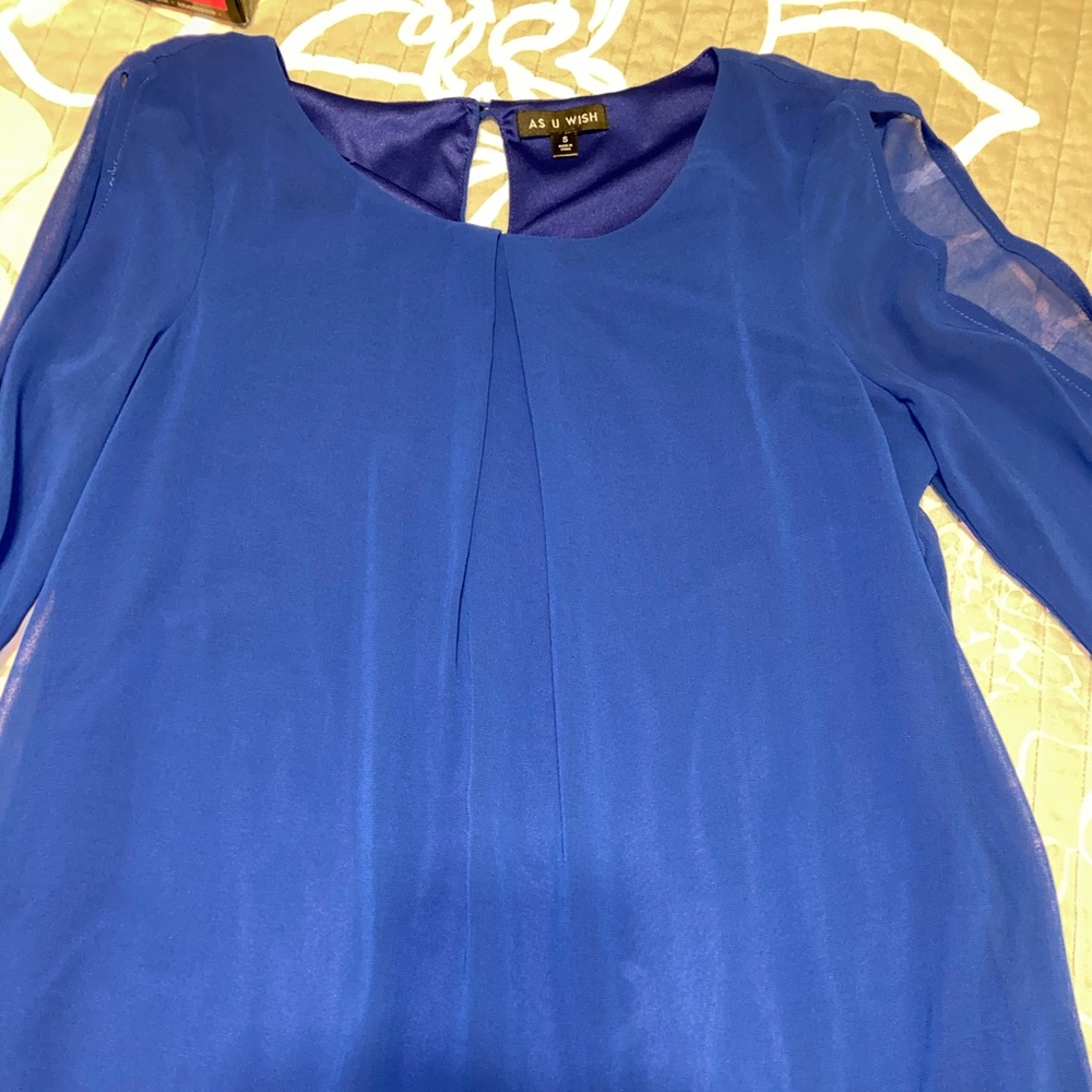 As U wish Blue dress with cutout sleeves